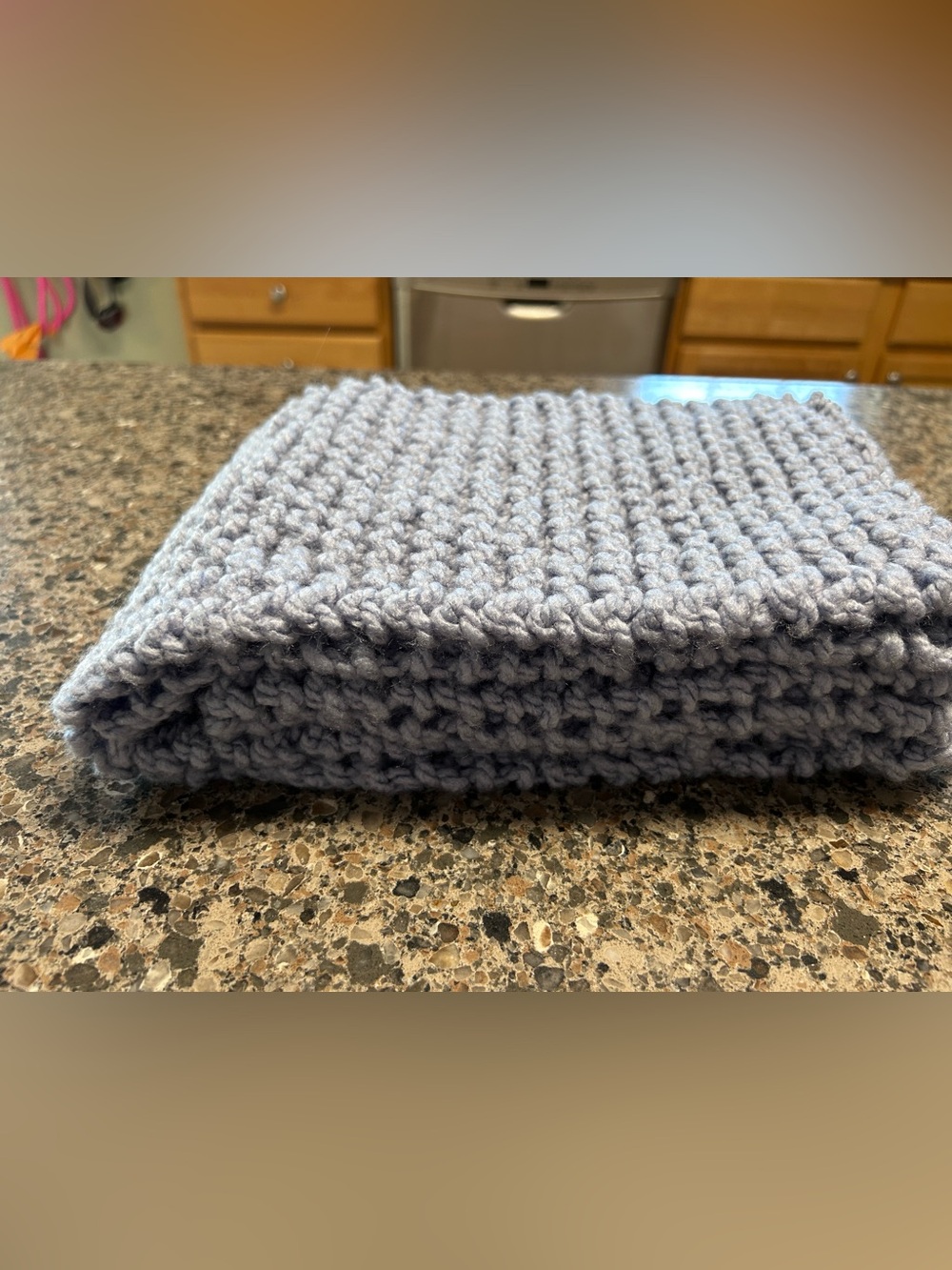 Handknit scarf-periwinkle